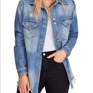Free People denim Moonchild shirt jacket size S.